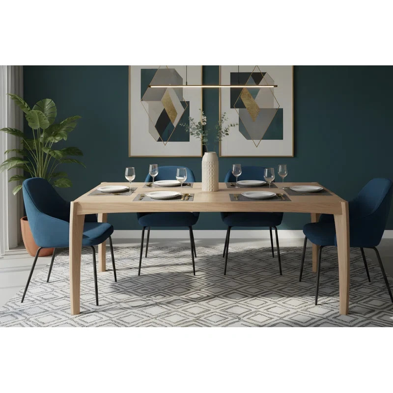 Leoni 78" Solid Wood Dining Table Oak gallery