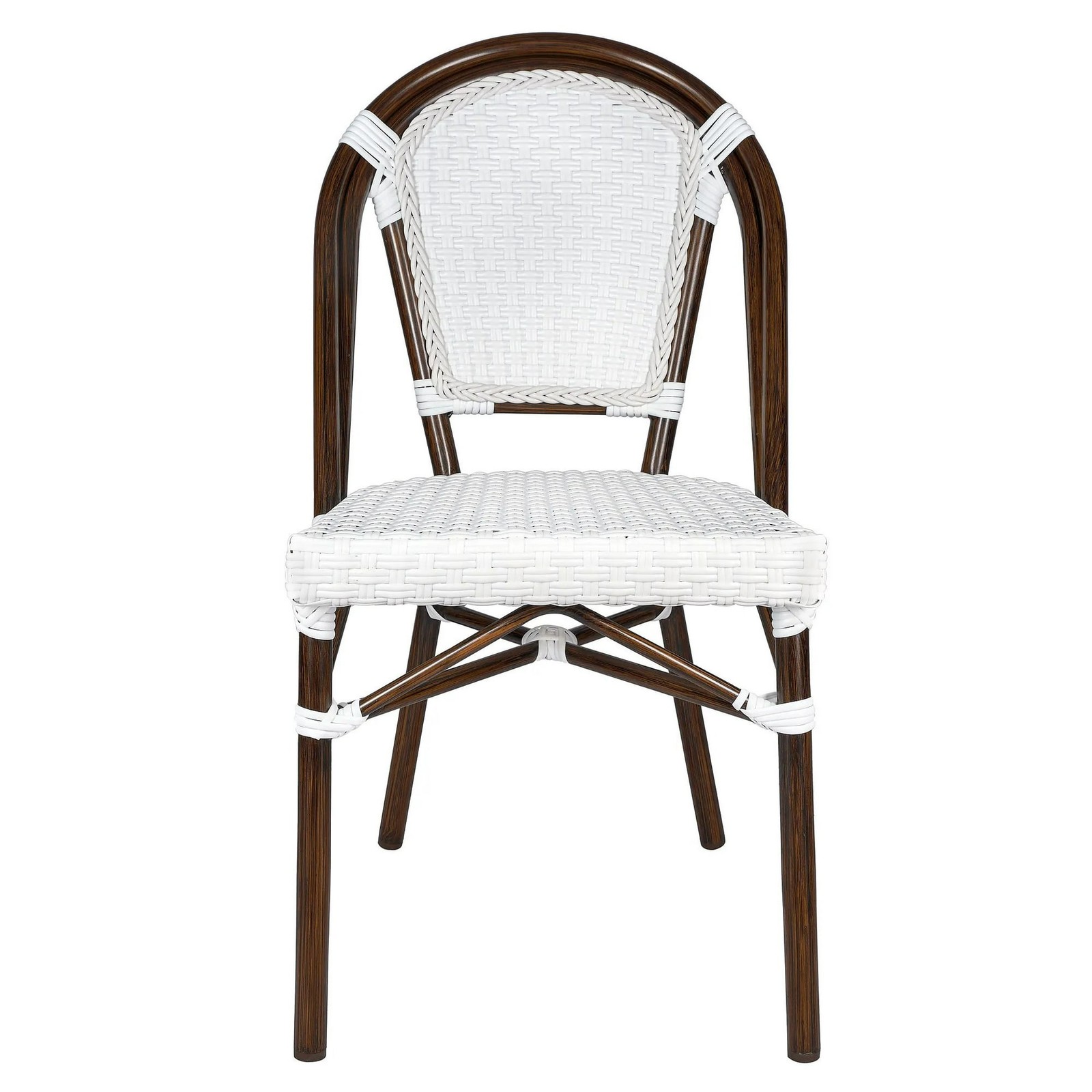CHIVARI ARMLESS FRENCH BISTRO PATIO DINING CHAIR 2 CHAIR BUNDLE - WHITE gallery