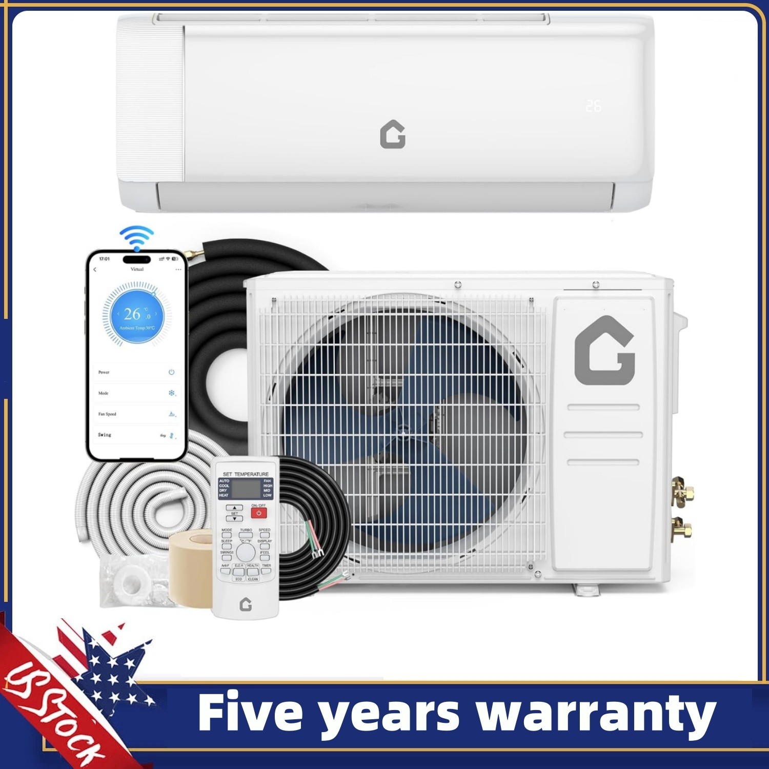 ☑️Mini Split Air Conditioner AC Heat Pump 24000BTU 230V Inverter SEER2 19 2 Ton gallery