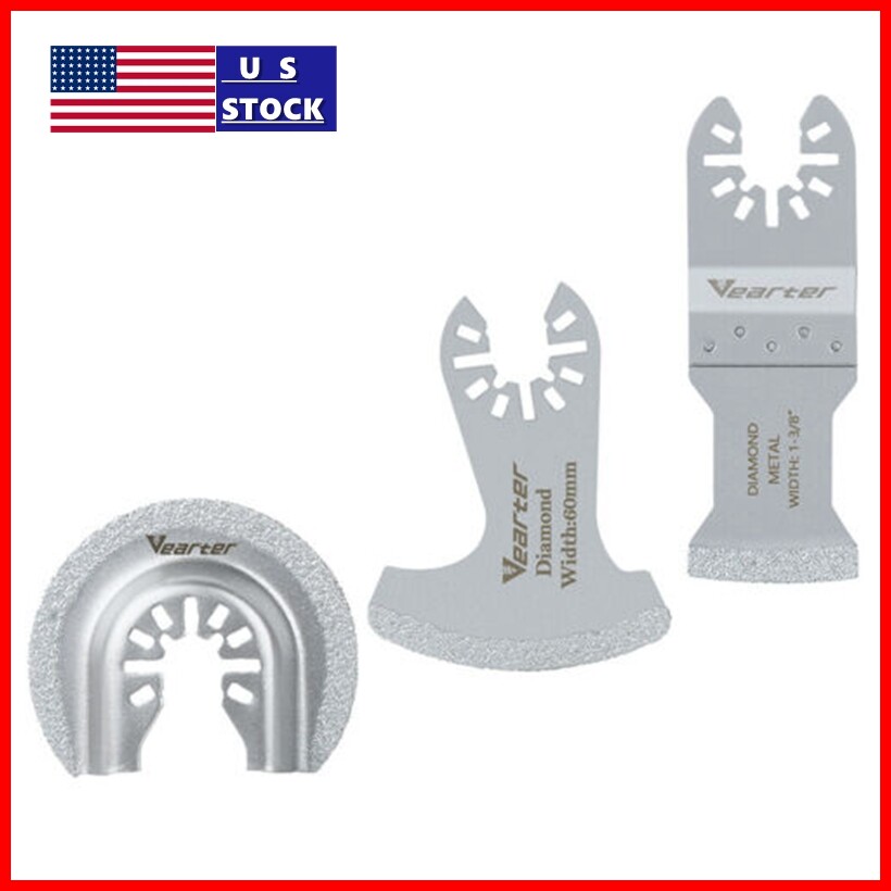 3X Oscillating Multi Tool Blade Diamond Saw Blades Set For Mortar Grout Removal gallery