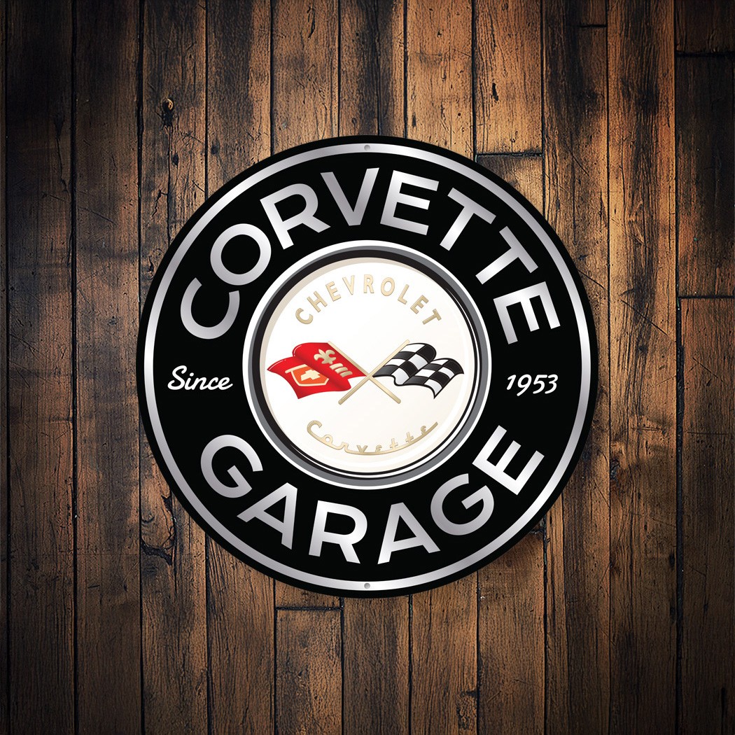Aluminum Chevy Corvette Signs Garage Since 1953 Round Sign Novelty Metal Sign gallery