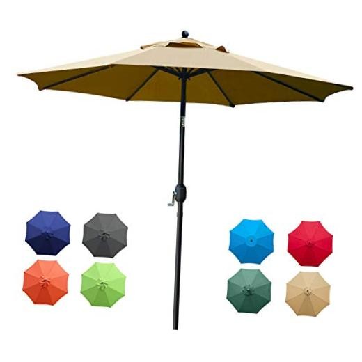 9Ft Patio Umbrella Outdoor Table Umbrella with 8 Sturdy Ribs () Tan gallery