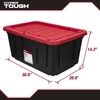 Heavy Duty Plastic Storage Container 27 Gallon Large Bin with Snap Lid Black Red gallery
