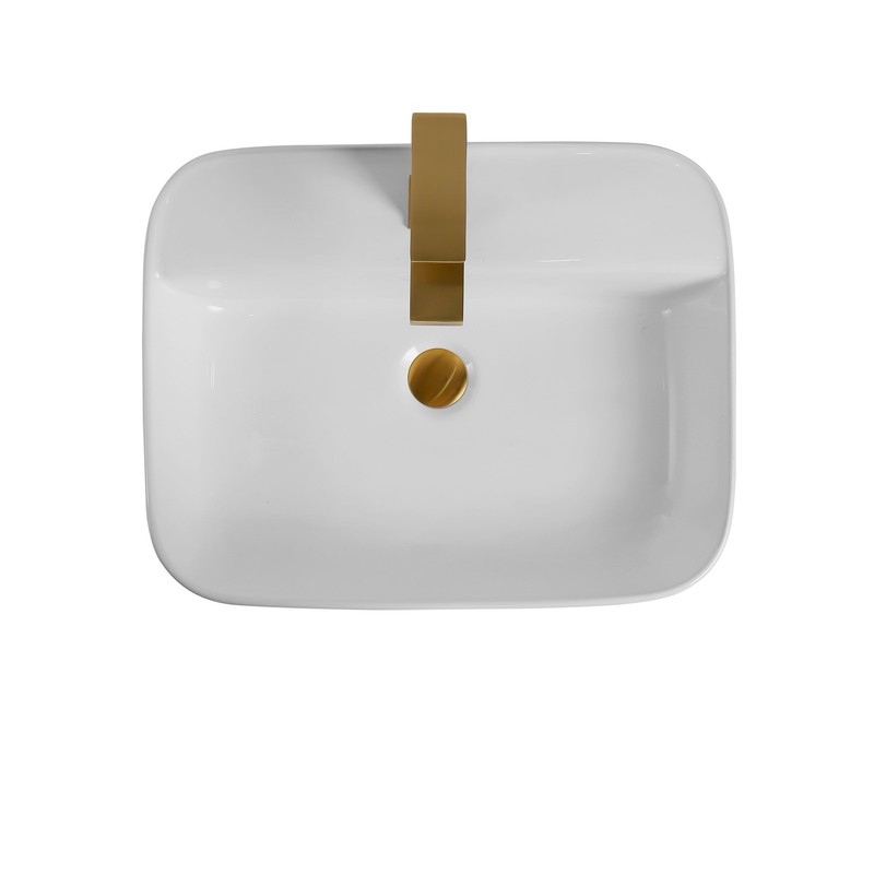 Bothwa Home Rectangular Ceramic Vessel Sink White Countertop Basin CUPC gallery