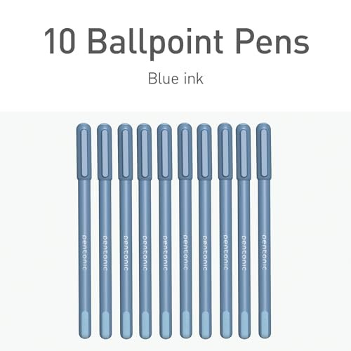 Ballpoint Pens, 10 Count, Frosted Pale Barrel with Ink, 0.7 mm Fine Blue Blue gallery