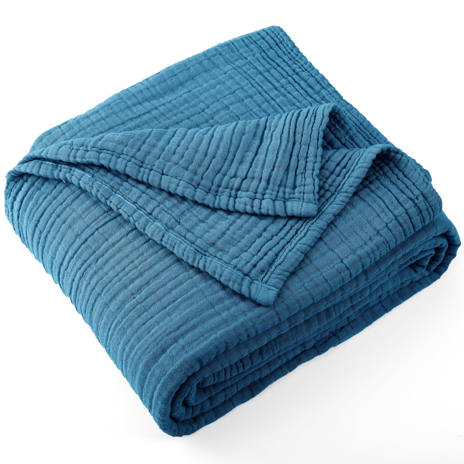 100% Cotton Muslin Throw Blanket 108" X 90" King Size，4-Layers Summer Gauze T... gallery