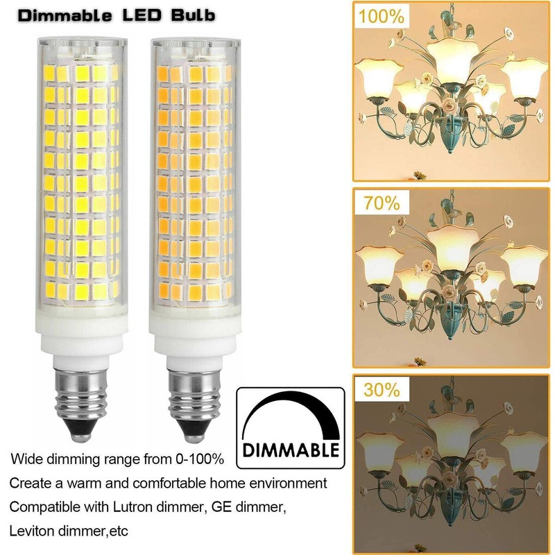 Dimmable BA15D E11 E12 E14 LED Corn Bulb Mini 136 LED Ceramics Light 15W Lamp US gallery