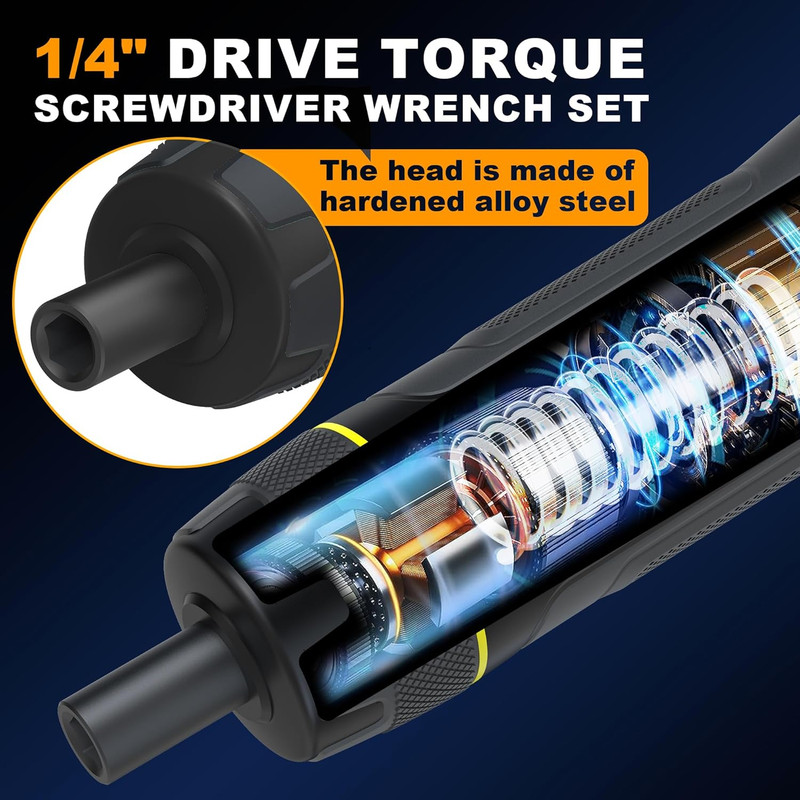 31 Piece Torque Screwdriver Driver Set 1/4" 10-80 Inch Pounds lbs 30pcs S2 Bits gallery