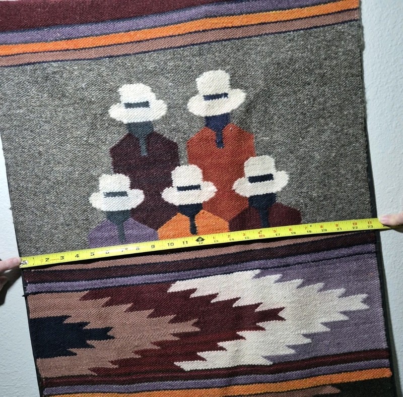 Handmade Wool Peruvian Tapestry The Gossips Andean Folk Art Wall Decor 2' By 3' gallery