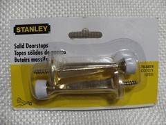 Vintage Stanley 75-5874 CD7071 Solid Doorstops 3 Inch Bright Brass (US3) 2 Pack