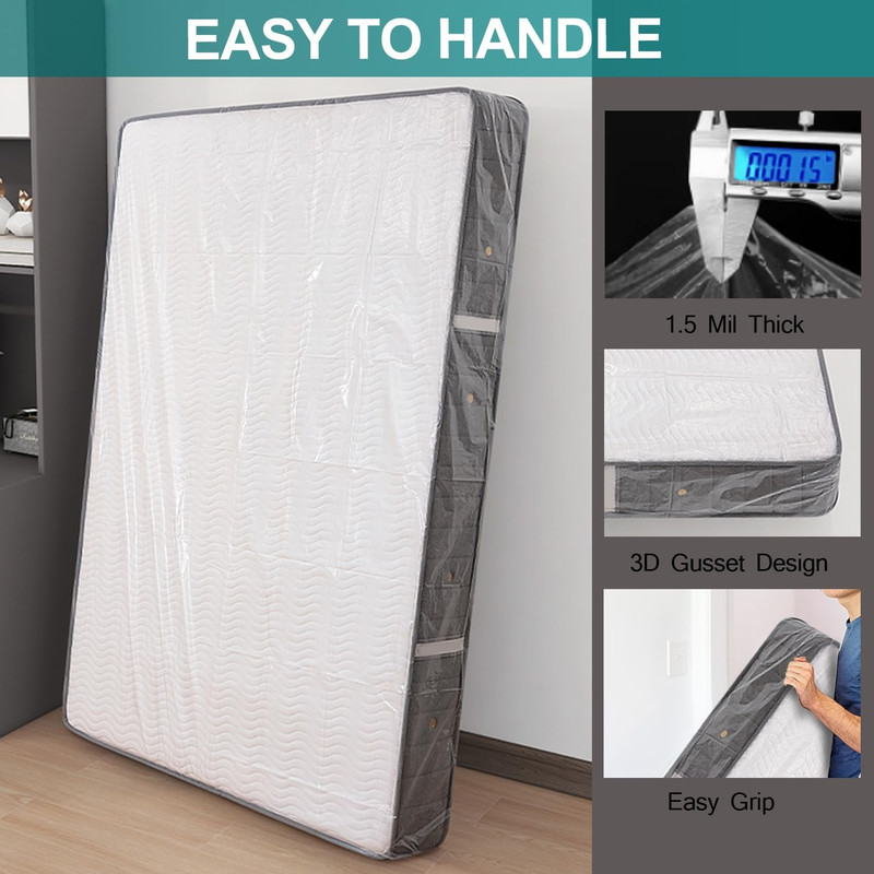 Mattress Bag for Moving Storage Plastic Mattress Protector Cover Twin and Full gallery