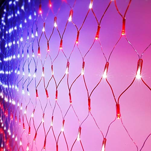 American Flag String Lights, Waterproof Led Flag Net Light, Blue, Red, White gallery