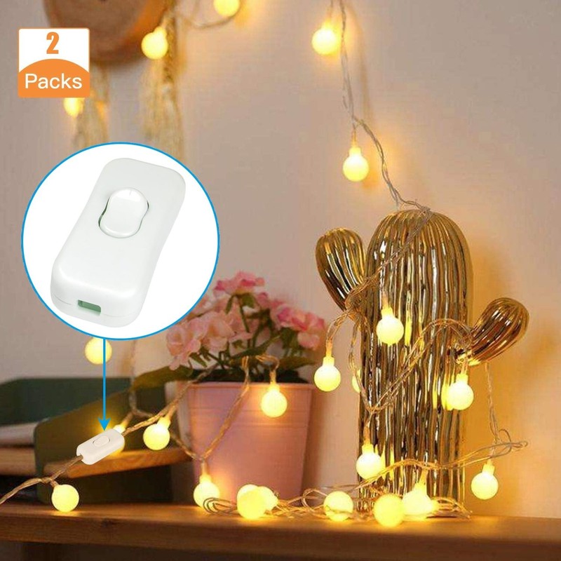Easy To Install DPST Inline Switch - White Rocker Switch 2-Pack for Lamps gallery