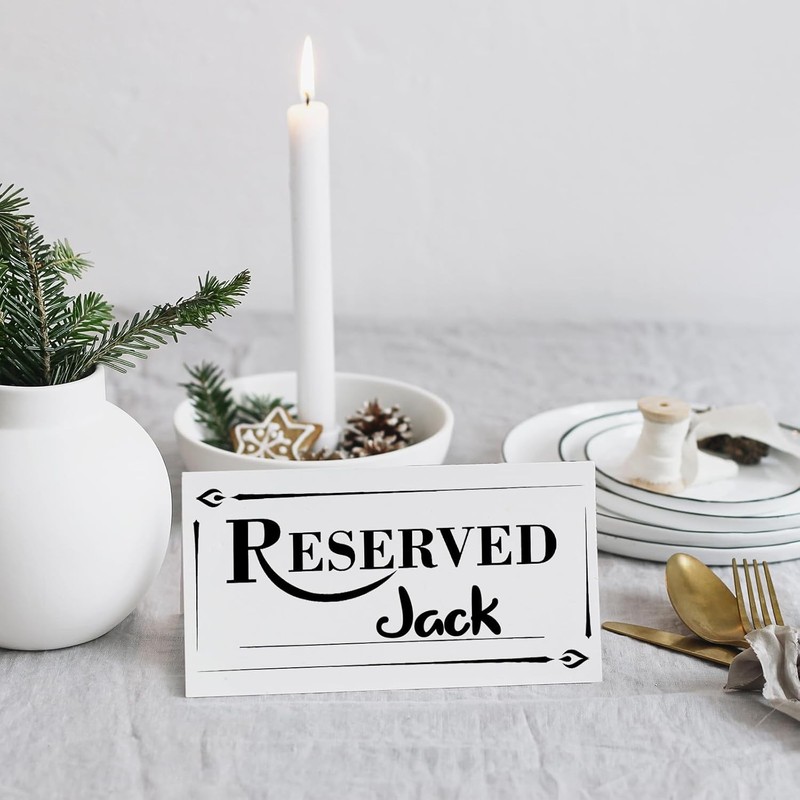 300 Pcs Paper Table Reserved Sign with Name 6 x 5.7 inches, as pictures shown gallery
