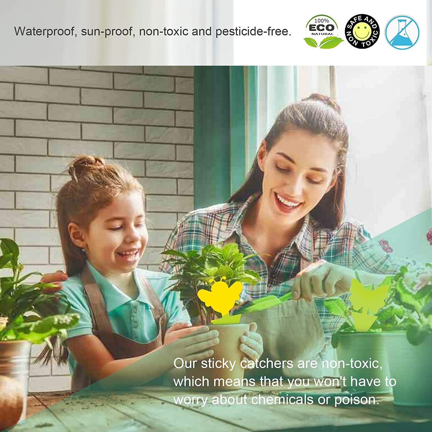 Sticky Fruit Fly Traps, Fungus Gnat Killer Trap use for Indoor Outdoor, 48 pcs gallery