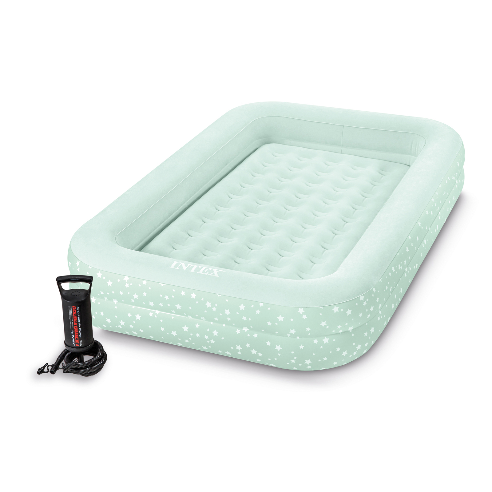Intex Kids Inflatable Raised Frame Travel Air Mattress with Hand Pump (Used) gallery