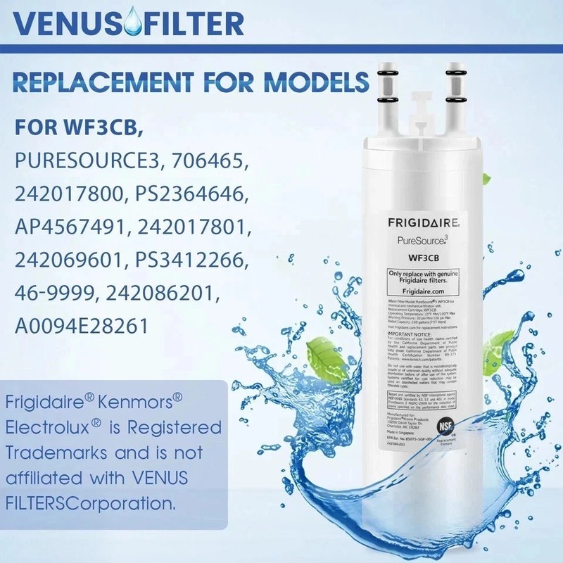2 PACK Frigdaire WF3CB PureSource 3 Refrigerator Water Filter New Sealed gallery