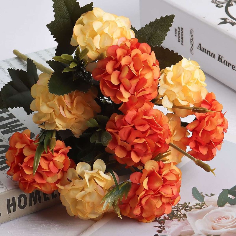 1-5Bundle Artificial Hydrangea Flower Silk Bouquet Party Home Decor UV Resistant gallery