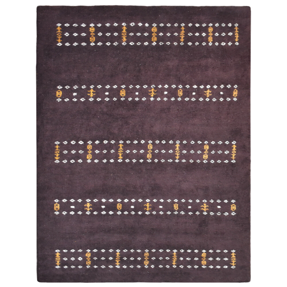 Eco-Friendly Hand Knotted Loom Silk Mix Area Rug Contemporary Brown BBLSM588 gallery