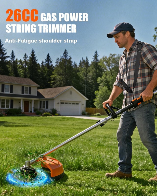 26cc 2-stroke Grass String Trimmer Lawn Mower Gas Trimmer WeedEater Powerful gallery