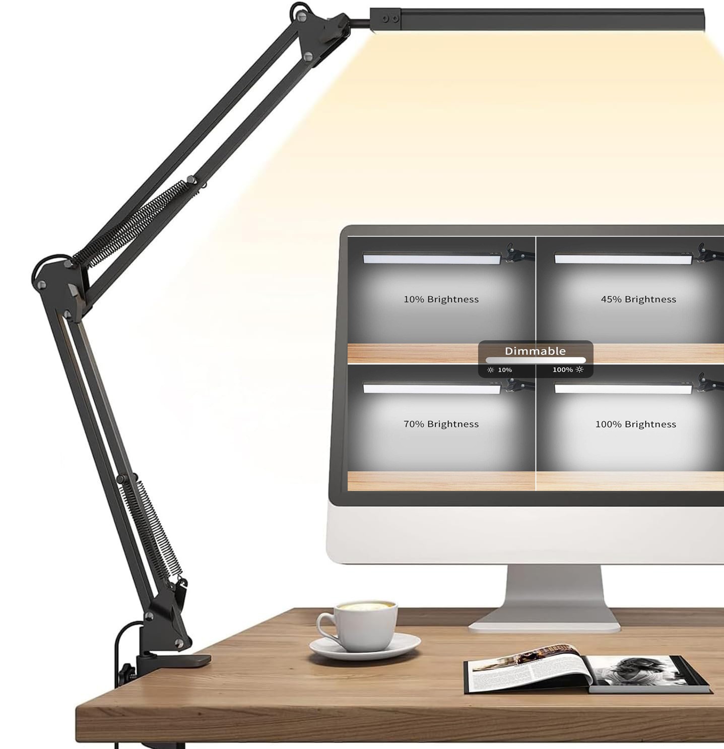LED Desk Lamp Adjustable Swing Arm Lamp with Clamp Eye-Caring Reading Desk Light gallery