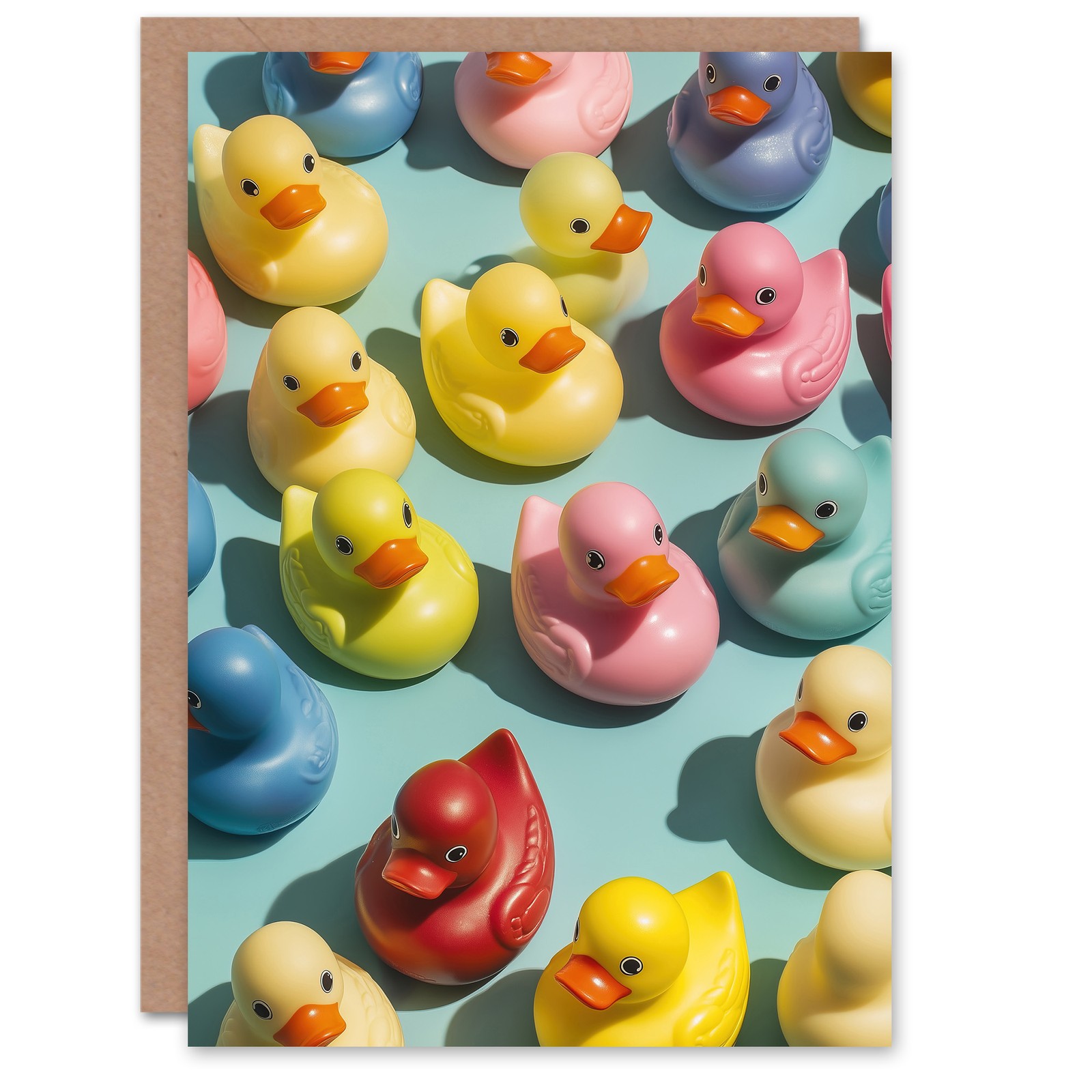 Rubber Ducks Ducky Colourful Pattern Modern Birthday Greeting Card gallery