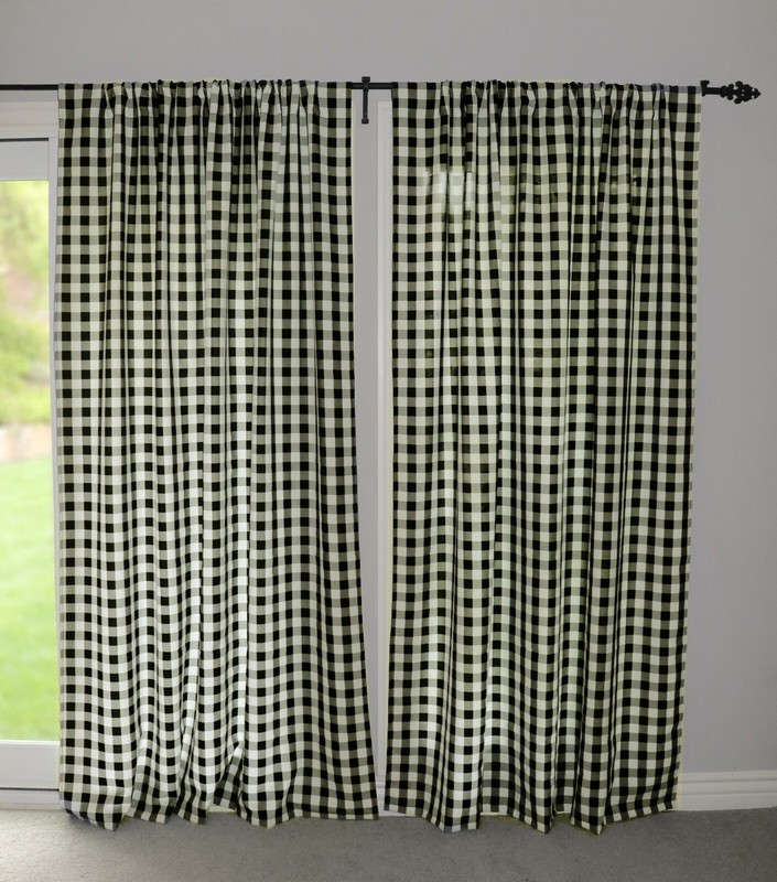 lovemyfabric Gingham/Checkered Polyester Curtain Window Treatment/Decor Panel gallery