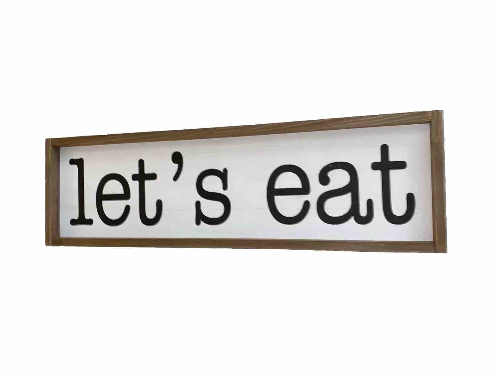 Hobby Lobby Rectangle Shape Kitchen Decor Wall Decor “ Let’s Eat” 27.76x8.19 gallery