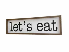 Hobby Lobby Rectangle Shape Kitchen Decor Wall Decor “ Let’s Eat” 27.76×8.19