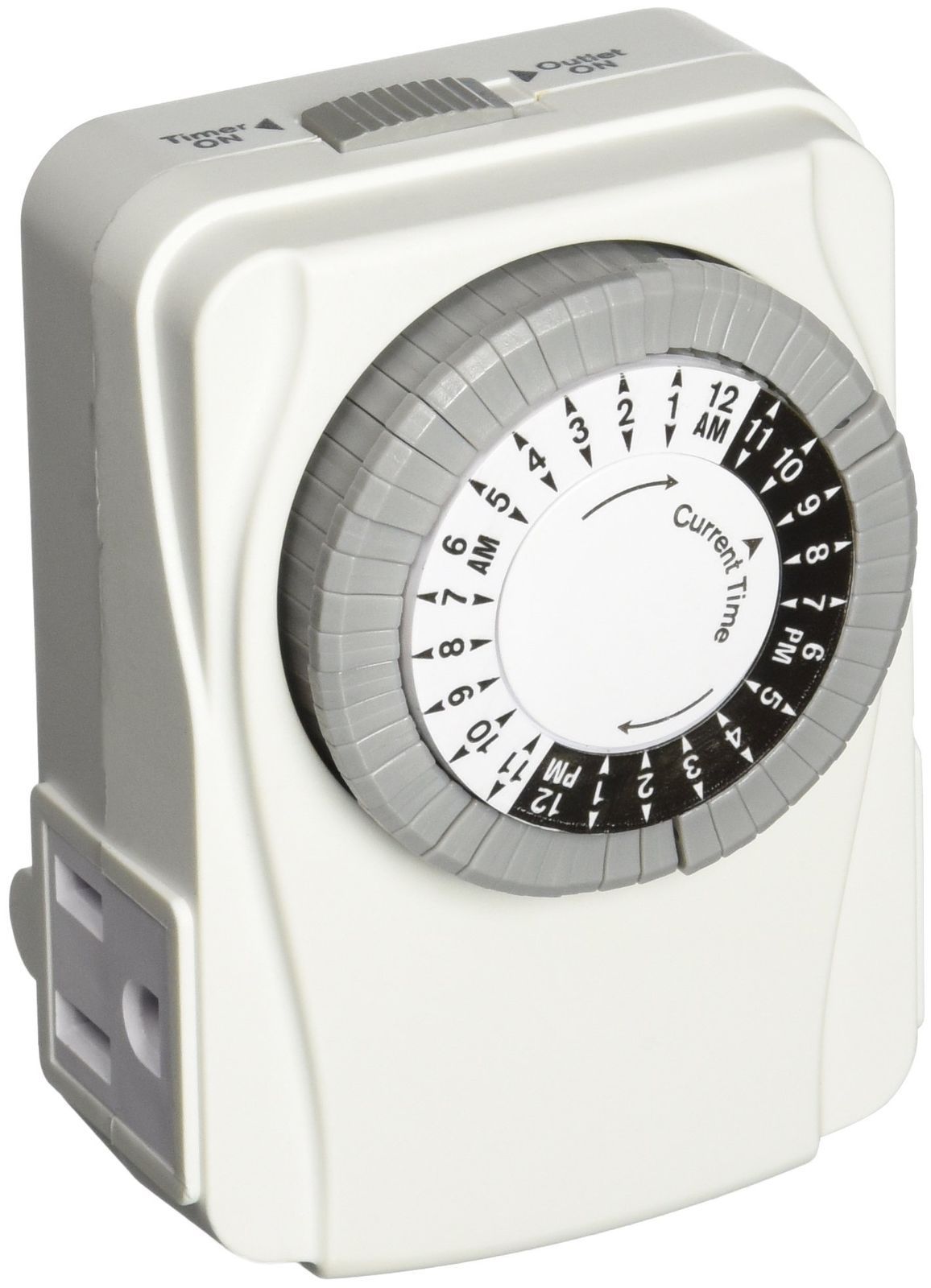 Outlet Timer Two Plugs Grounded 24 Hours Automatic Plug Light Timer Electric NEW gallery