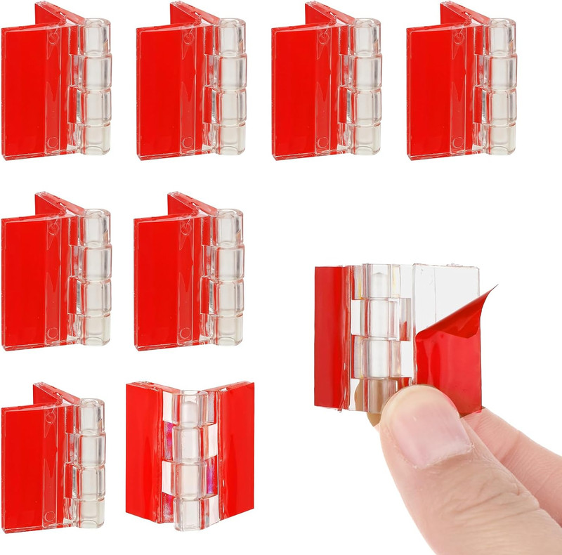 8Pcs Clear Plastic Hinges, Acrylic Small Hinges Self Adhesive Continuous Pian... gallery