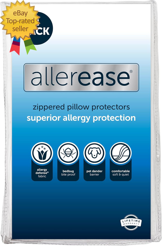 Set of 2 Standard/Queen Allerease Pillow Protectors - Moisture Wicking