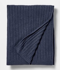 NWT Threshold by Studio McGee throw blanket 50”x60” Navy Blue