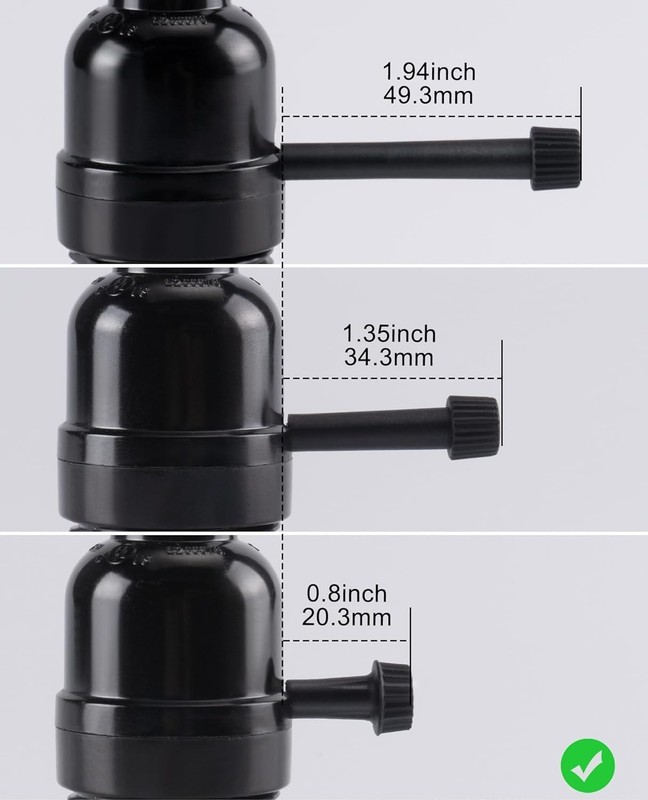 20mm Standard Replacement Black Switch Knobs for Table and Floor Lamps - 4 Pack gallery