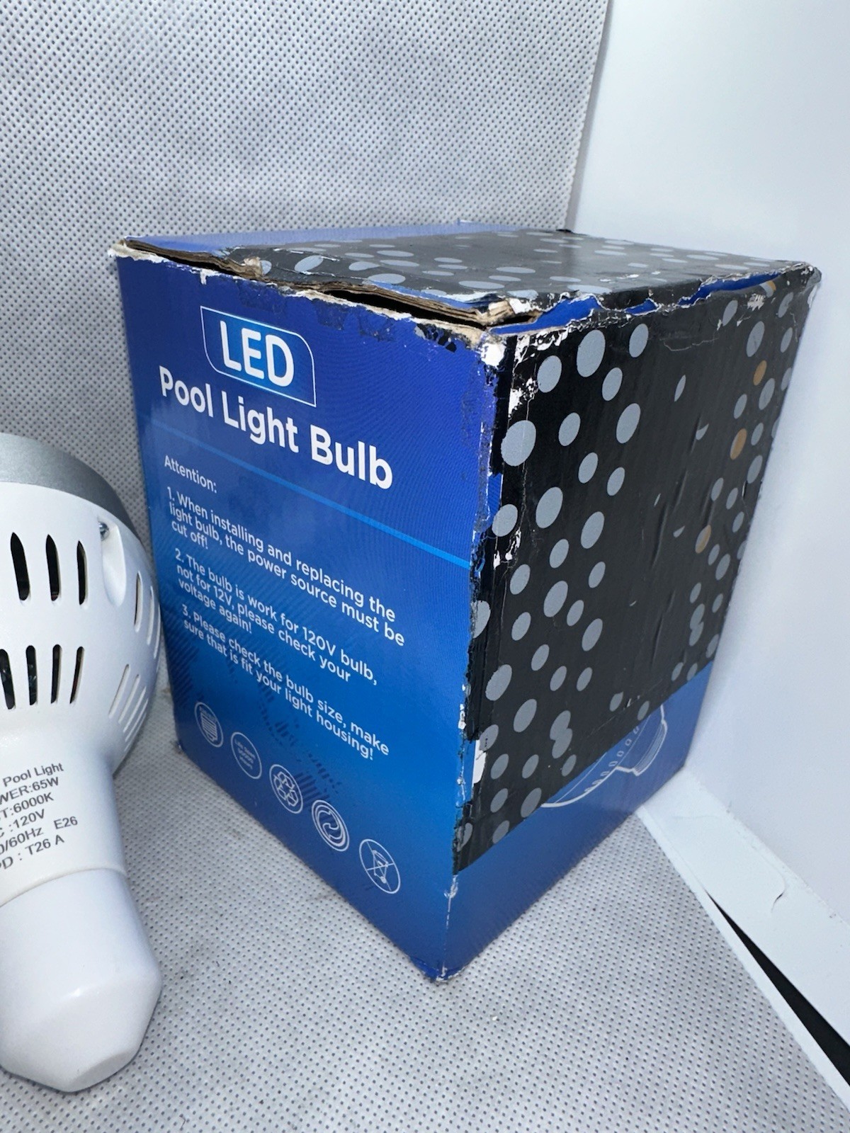 LED Pool Light Bulb 120V 65W E26 High Bright White 6000K for Pentair Hayward gallery