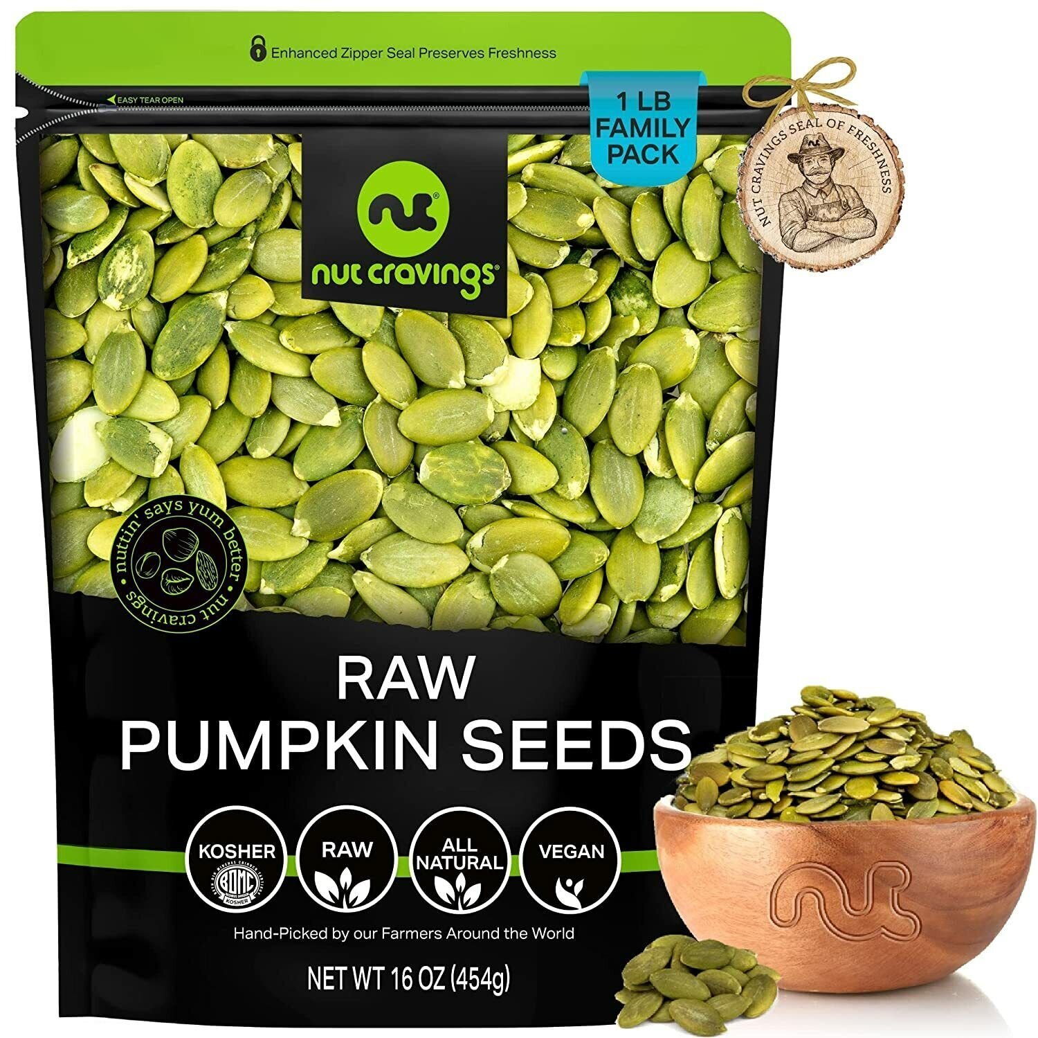 Nut Cravings - Raw Pumpkin Seeds Pepitas, Unsalted, Shelled, (80oz - 5 LB)... gallery
