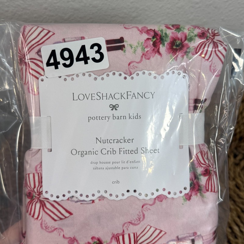 POTTERY BARN KIDS LOVESHACKFANCY NUTCRACKER ORGANIC CRIB FITTED SHEET PINK gallery
