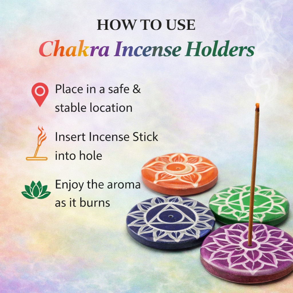 7 Chakra Stone Incense Burner Set | Incense Stick Holder Ash Catcher | Set of 7 gallery