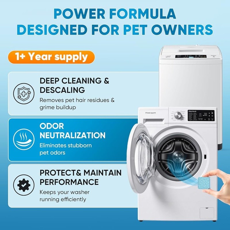Washing Machine Cleaner Tablets 30 Pack Septic Safe Pet Odor Removal Easy Use gallery