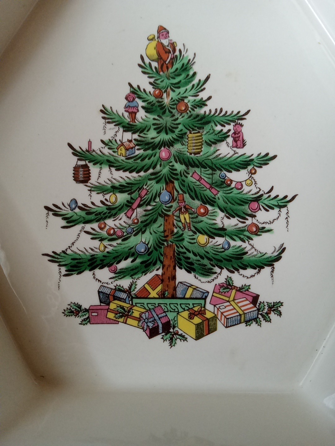 Spode christmas tree hexagonal serving bowl 6” Rare Imperial gallery