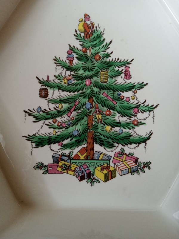 Spode christmas tree hexagonal serving bowl 6” Rare Imperial gallery