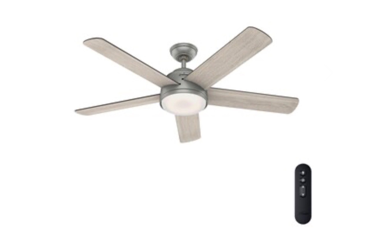 HUNTER 54" MATTE SILVER WIFI REMOTE LED LIGHT Ceiling Fan gallery
