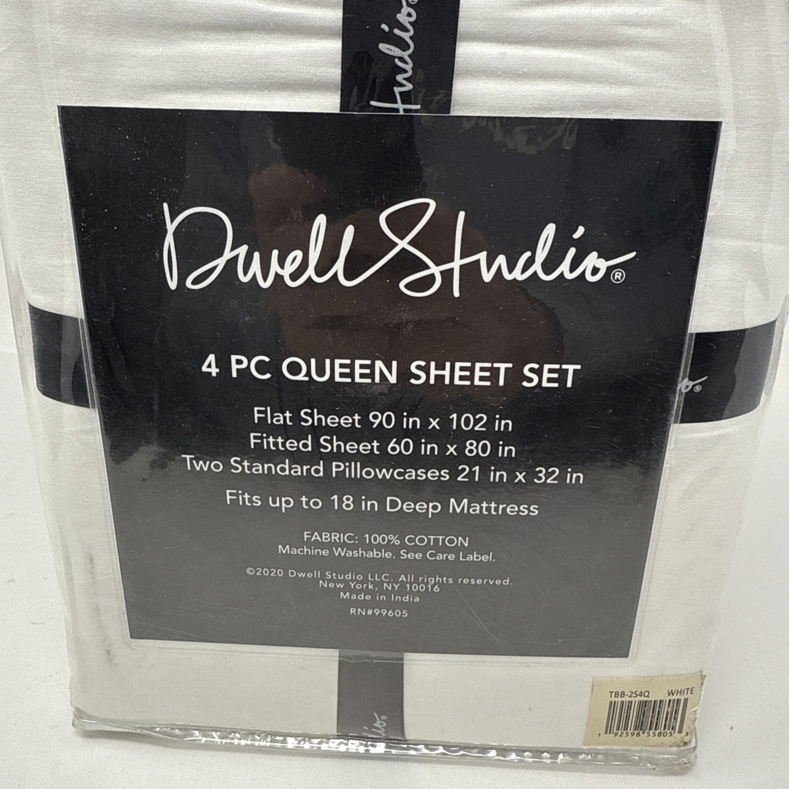 Dwell Studio 4 Piece Solid White Queen Sheet Set - 100% Cotton Percale gallery