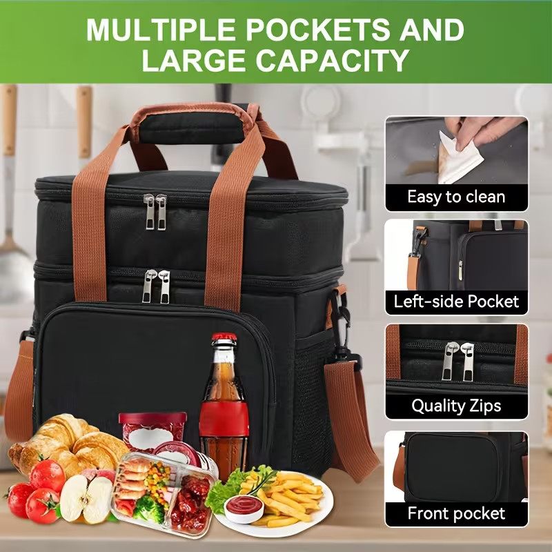 Large Insulated Lunch Bag - Oxford Cloth Multi-layer Thickened Insulated Bag gallery