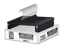 Hanger Central 30 Pack Space Saving Heavy Duty Slim Plastic Pants, Skirts,