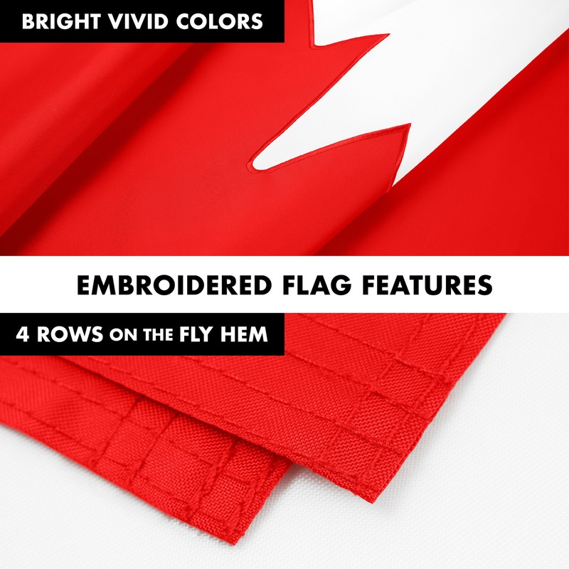 Combo: 6 Ft Flagpole Black & Canada Canadian Flag 3x6 Ft Embroidered 300D Poly gallery