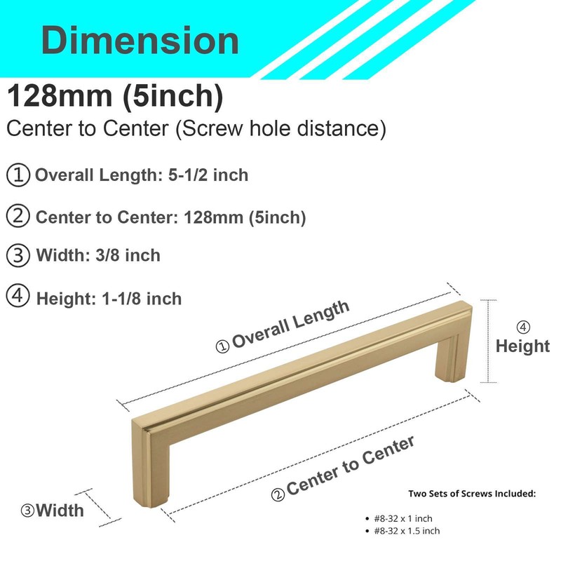 Solid Brushed Champagne Gold Cabinet Pulls Knob Handle Kitchen Bath Hardware gallery