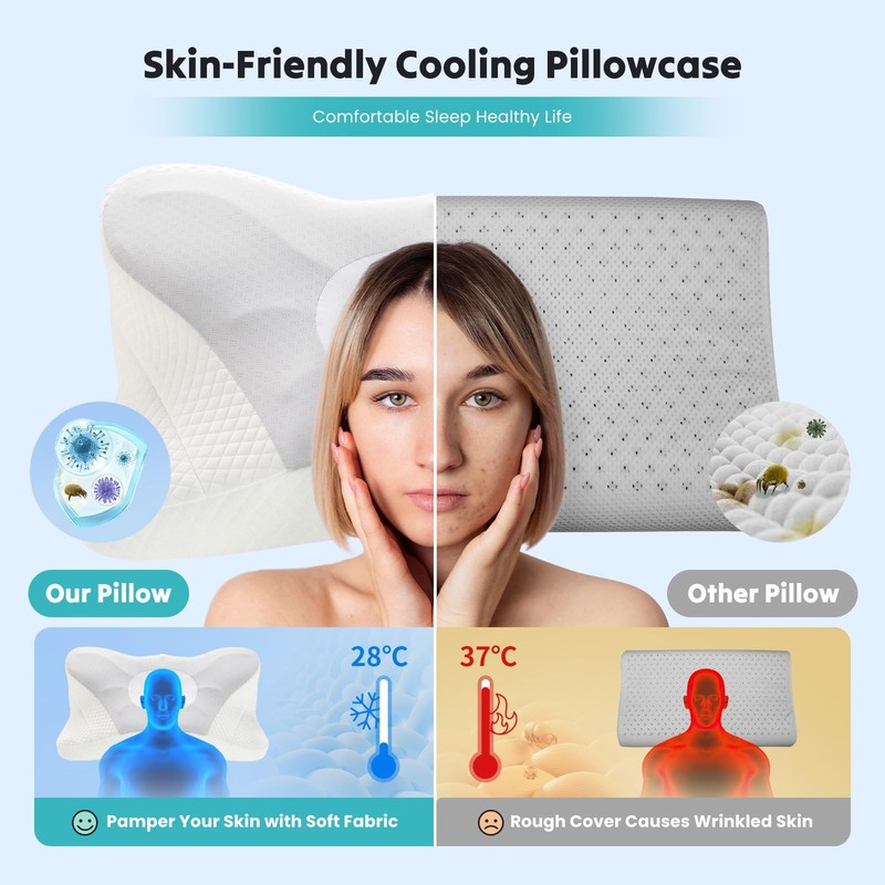 Ergonomic Cervical Memory Foam Neck Pillow Cooling Orthopedic Support Queen gallery
