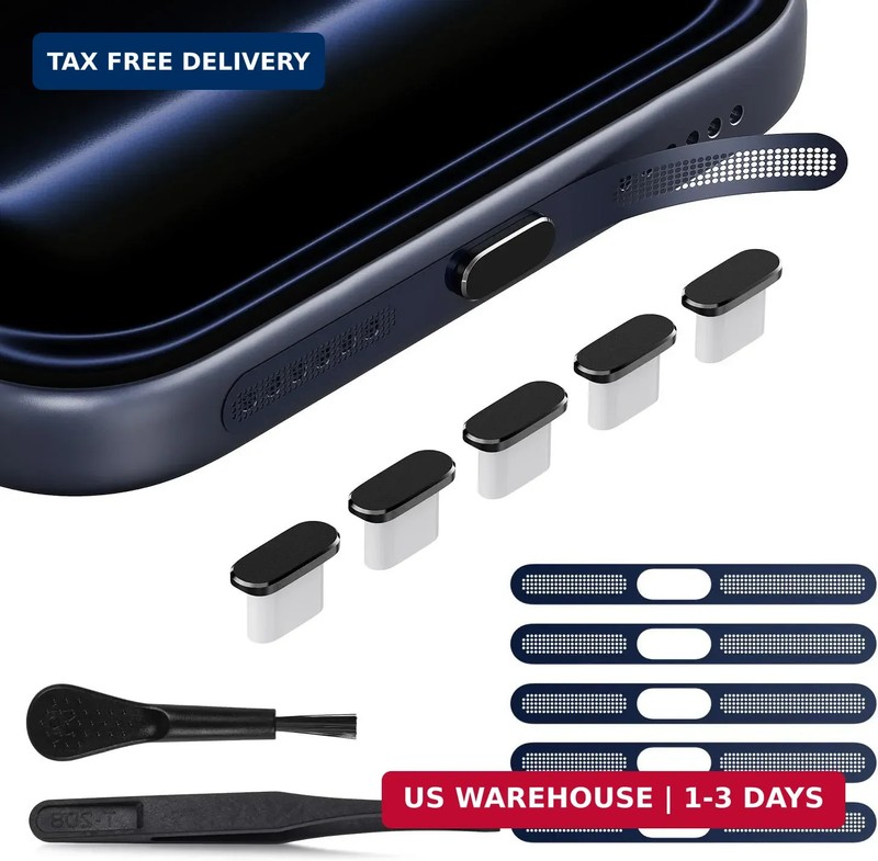 USB C Dust Plug for iPhone 17 Pro Max/ 17 Pro, 5PCS iPhone Speaker Protector & T