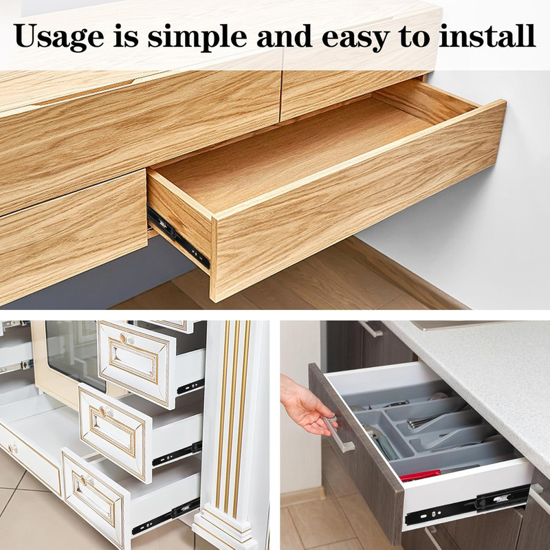 Drawer Slides,2Pcs 8 Inch Soft Close Drawer Slides, Undermount Heavy Duty Drawe gallery
